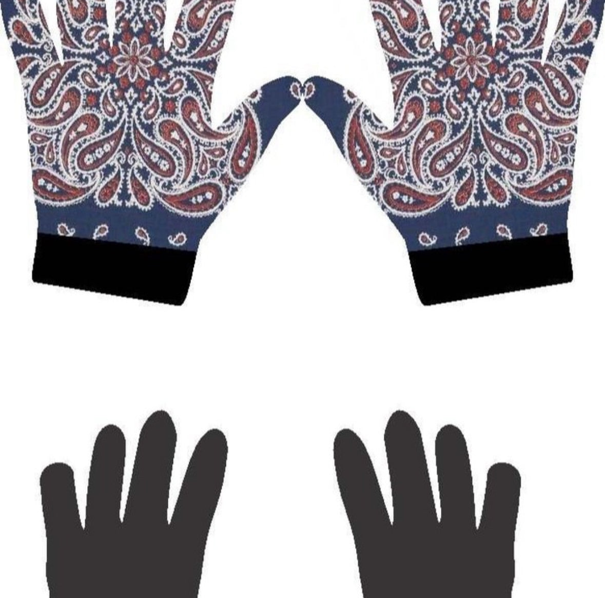 Blue // Red Paisley Glove